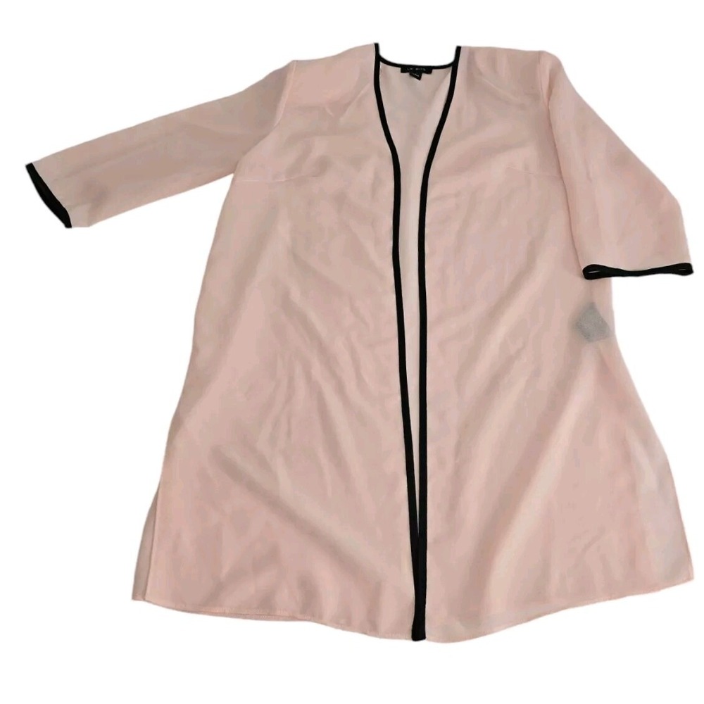 Vintage Le Bos Womens Sheer Open Front‎ Jacket Size 8 Cardigan Shoulder Pads